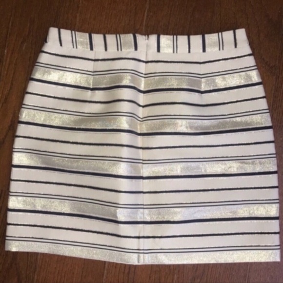 🥂J. CREW🥂METALLIC STRIPED MINI SKIRT W/POCKETS🥂 - Picture 4 of 9